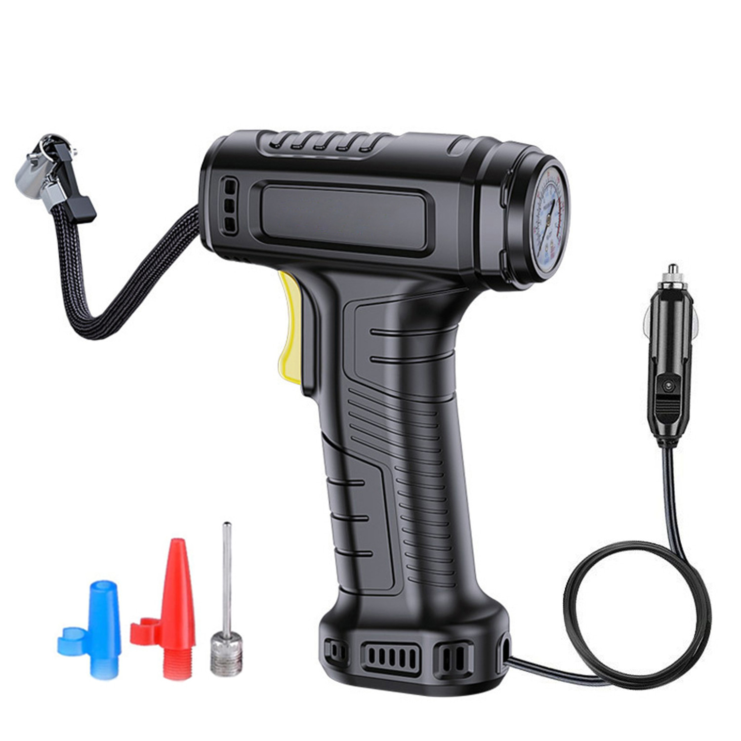 Tragbarer 12-v-autoreifenfüller Mit Manometer – 20 L/min Elektrische Luftpumpe Mit Automatischer Abschaltung Für Autos