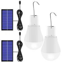 3-w-led-solar-campinglaterne, Wiederaufladbare Zeltlaterne Mit Haken, Wasserdicht, 2er-pack Für Wanderungen