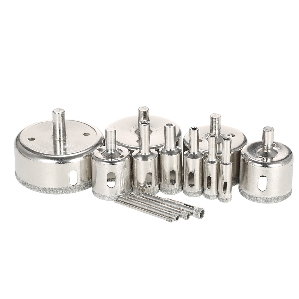 14-teiliges Diamant-lochsägen-set Für Glas (3–70 Mm) – Kugelbohrer Für Marmor, Fliesen, Keramik, Glas Und Porzellan