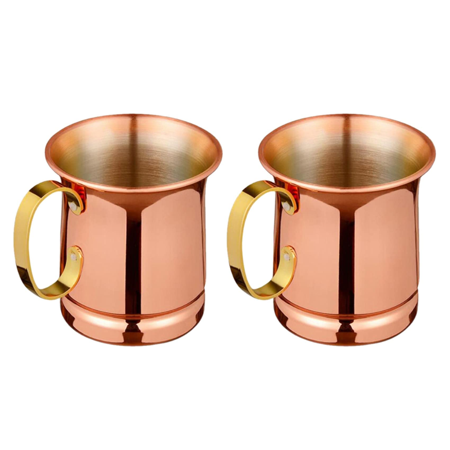 Set Aus Zwei Handgefertigten Rosegoldcraft Moscow Mule Bechern, Kupfer-finish, Barzubehör