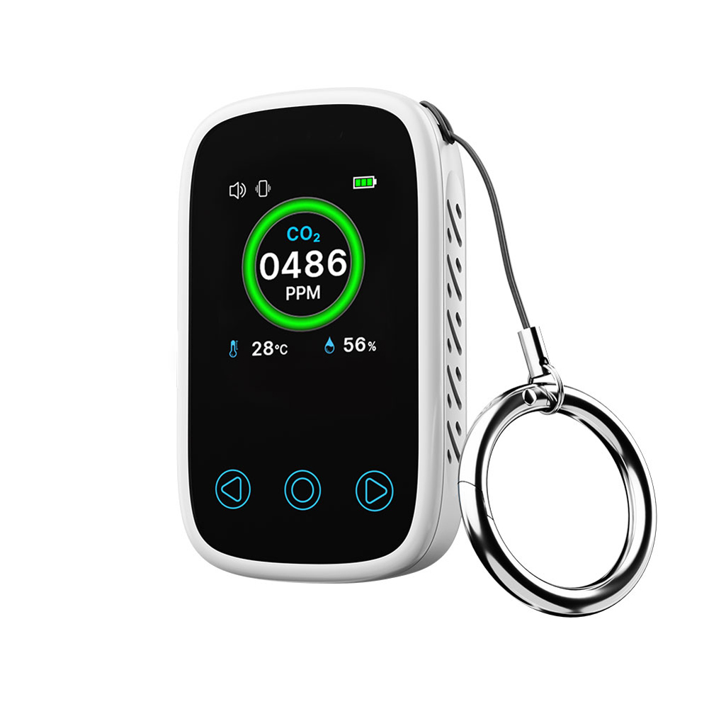 Co2-monitor Für Innenräume (ndir, 400–5000 Ppm, Genauigkeit ±50 ± 5 %), Temperatur- Und Feuchtigkeitsmessung, Akustischer Alarm. Geeignet Für Zuhause, Camping Und Büro.