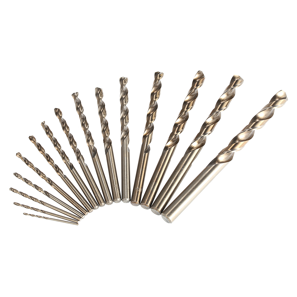 M35 Kobalt-bohrer-set, 15-teilig, 1,5–10 Mm – Hss-bohrer-set Für Edelstahl, Zylindrischer Schaft Für Säulenbohrmaschinen