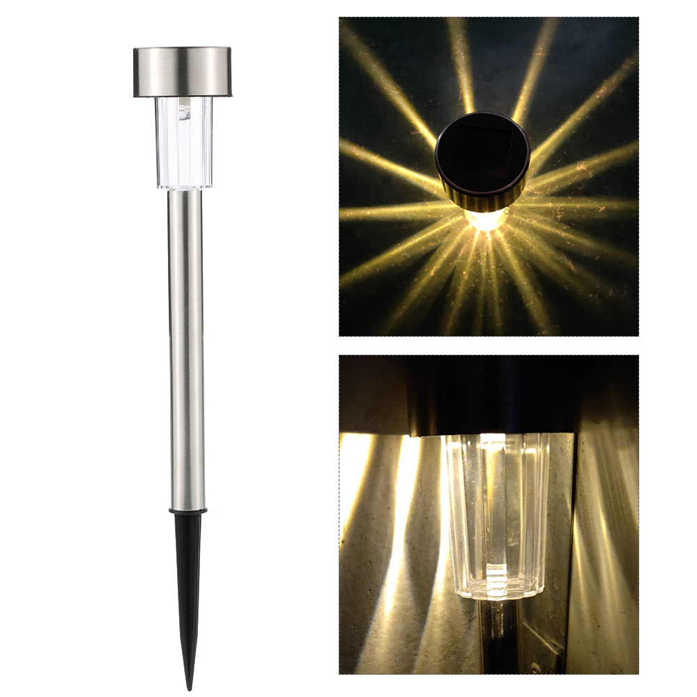 Solar-gartenleuchte Mit Erdspieß, 29,5 Cm, Edelstahl, Ip44, 20 Lumen, Für Rasen Und Wege