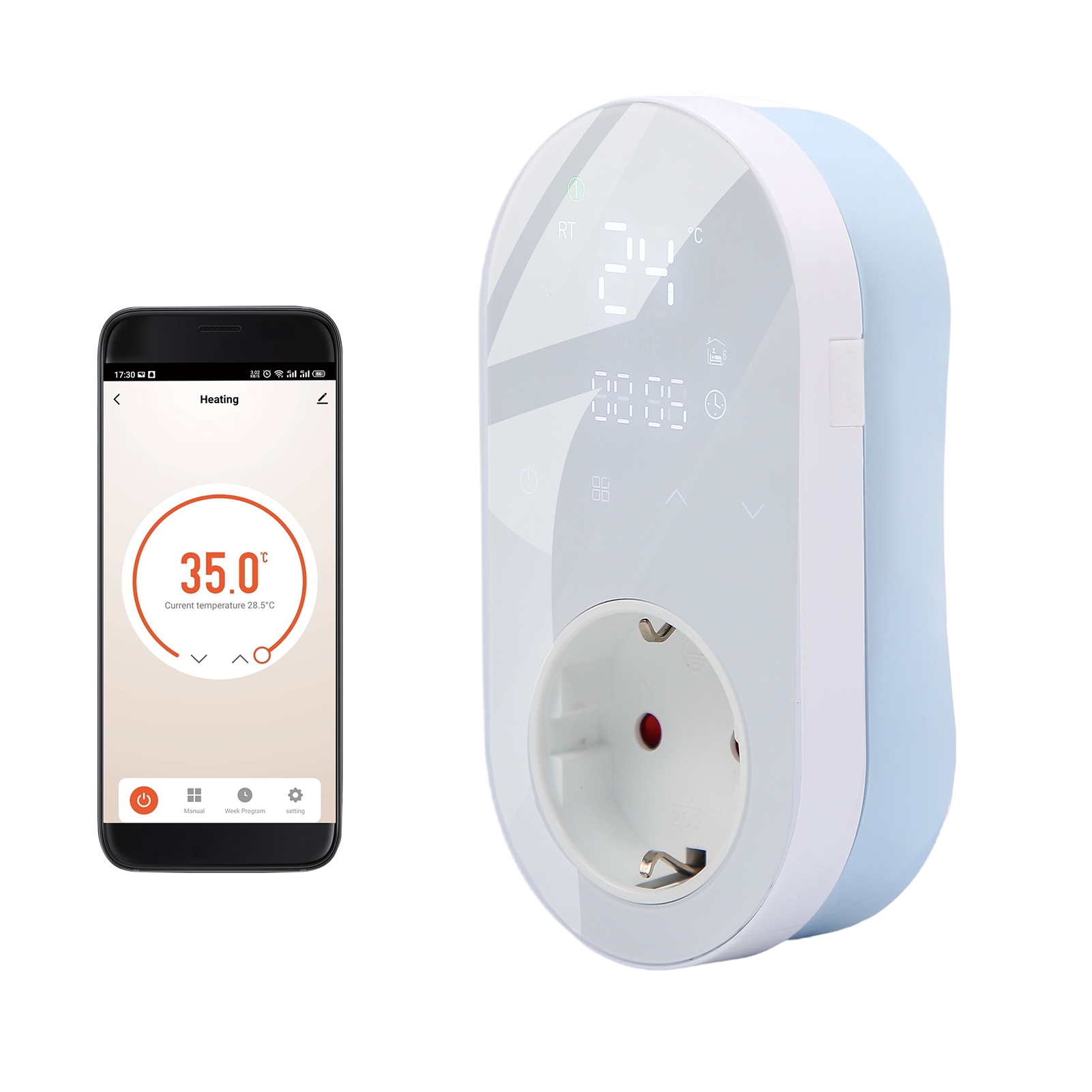 Tuya 16a Wlan-temperaturregler, 6 Betriebsmodi, Sprachsteuerung, Touchscreen, Für Heizkörper Und Lüfter
