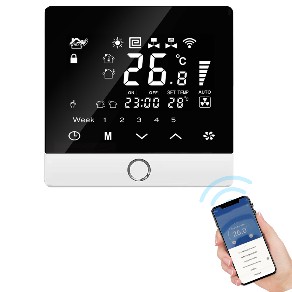 Programmierbarer Wlan-smart-thermostat (5+2), Energiesparmodus, 3-a-warmwasserbereitung, Sprachsteuerung, Lcd-display, Kindersicherung