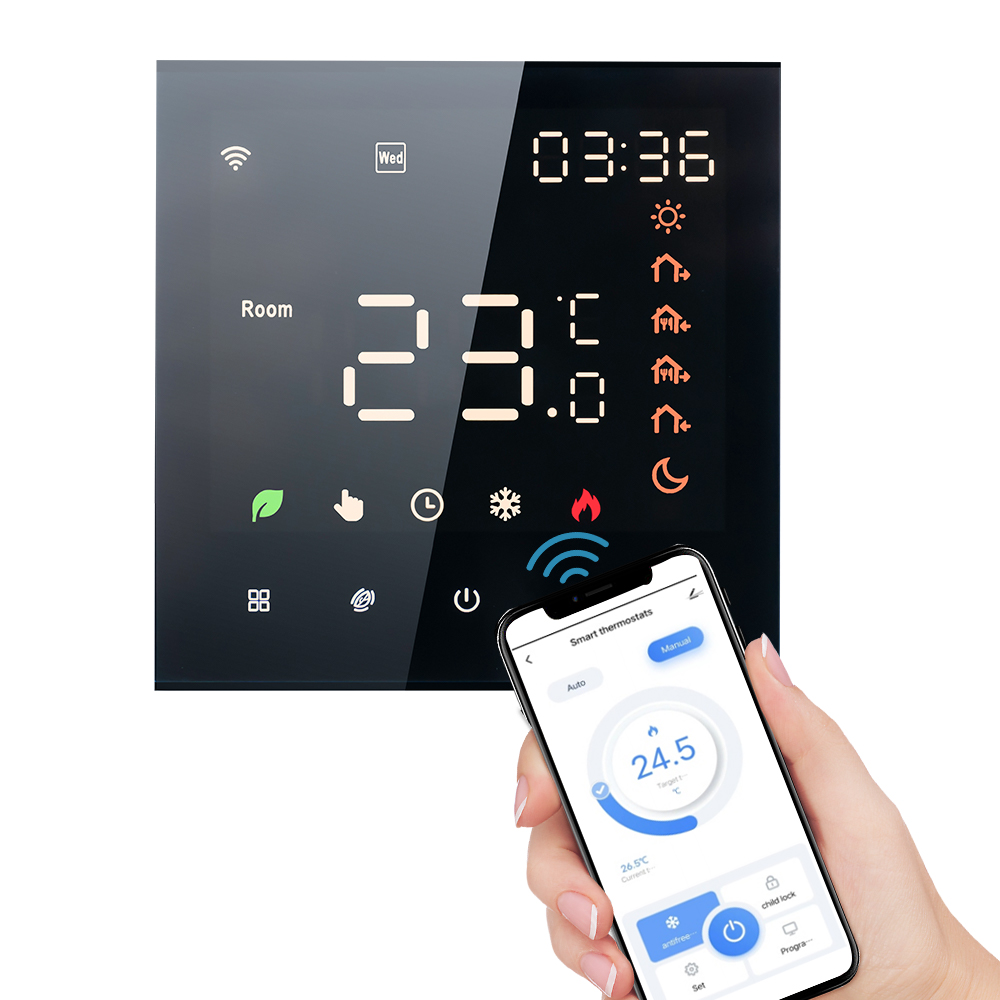Tuya Wlan-smart-thermostat Mit Sprachsteuerung, 3 A, Programmierbarem Touchscreen-lcd Für Digitale Wand-fußbodenheizung