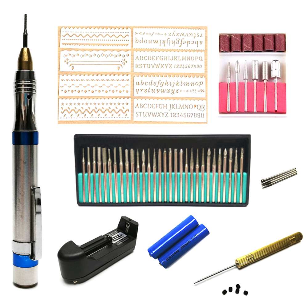 60-teiliges Multifunktions-gravierset, Tragbarer Elektrischer Mikrogravierstift, Mini-vibrationswerkzeug