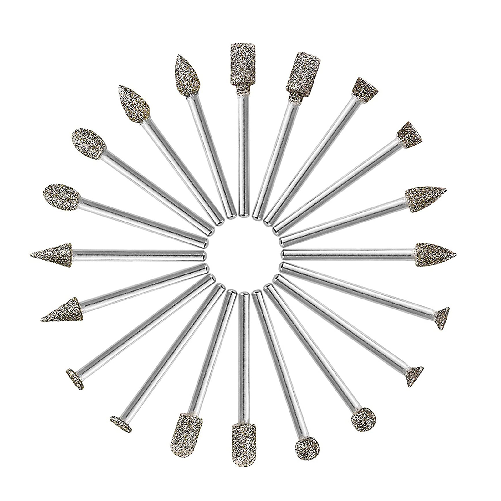 20-teiliges Diamantfräser-set, 3 Mm Schaft (1/8 Zoll), Zubehör Für Die Steinbearbeitung, Kompatibel Mit Rotationswerkzeugen