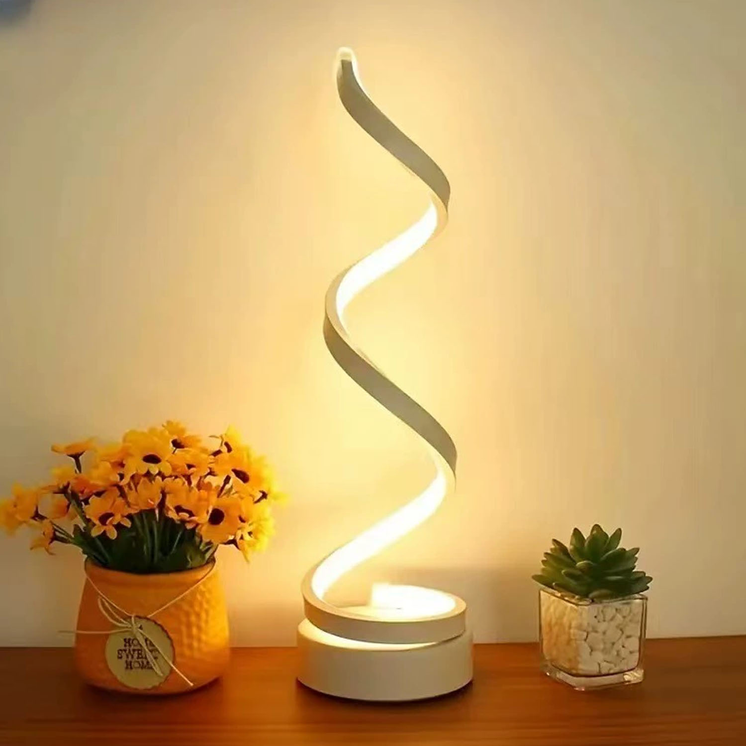 Led-spiral-schreibtischlampe, Usb-betriebene Schreibtischlampe, Dimmbares Dreifarbiges Nachtlicht