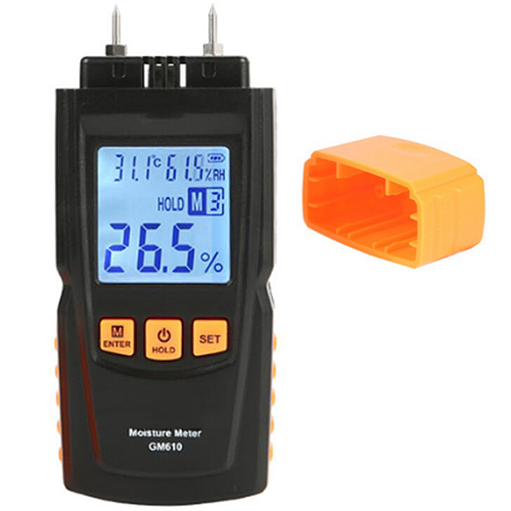 Das Gm610 Nadel-holzhygrometer, Ein Inhaltsdetektor Für Fußböden Im Bauwesen, Kann Umgebungstemperatur Und Luftfeuchtigkeit Messen.