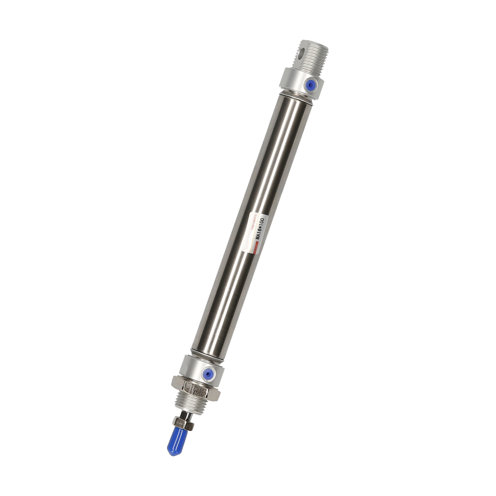 Mini-pneumatikzylinder, 16 Mm Bohrung, 100 Mm Hub, Edelstahl, Doppeltwirkend, Einkolbenig.