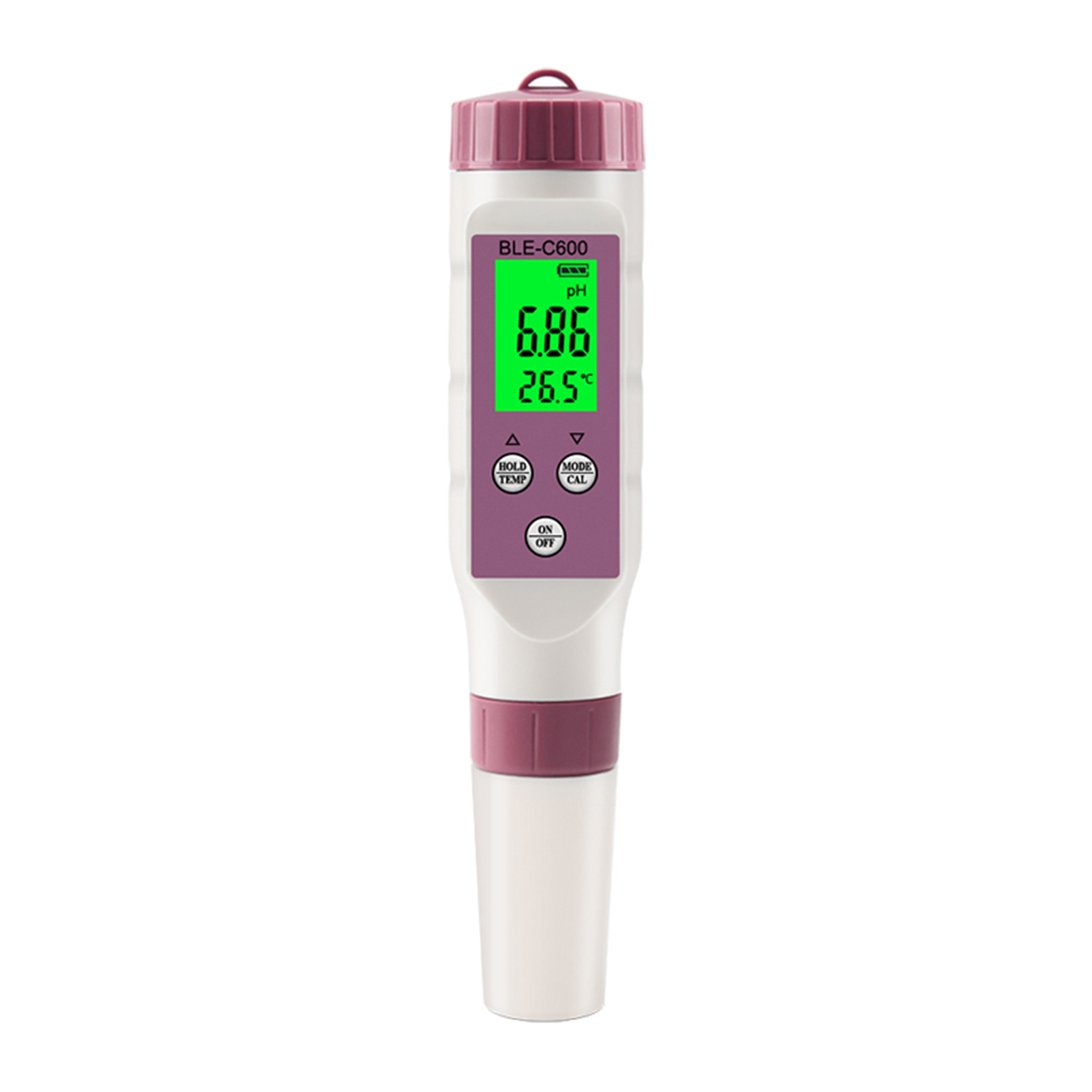 7-in-1 Bluetooth-wasserqualitätstester Zur Messung Von Salzgehalt, Ph-wert, Tds, Ec, Orp Usw. (weiß/lila)