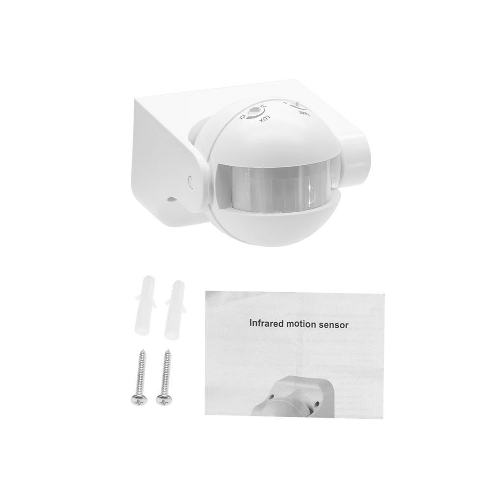 Sicherheitsschalter Für Den Außenbereich Mit Pir-infrarot-bewegungsmelder, 180° Erfassungsbereich, Schutzart Ip44, 220–240 V Ac, Max. Reichweite 12 M, Lichtstärke 3–2000 Lux