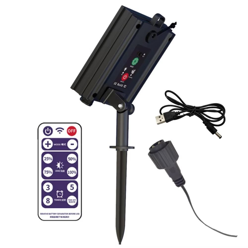 24v Solar-powerbox Für Led-lichterketten, 1200mah Lithium-akku, 8-modus-fernbedienung, Nachtsensor Für Den Garten