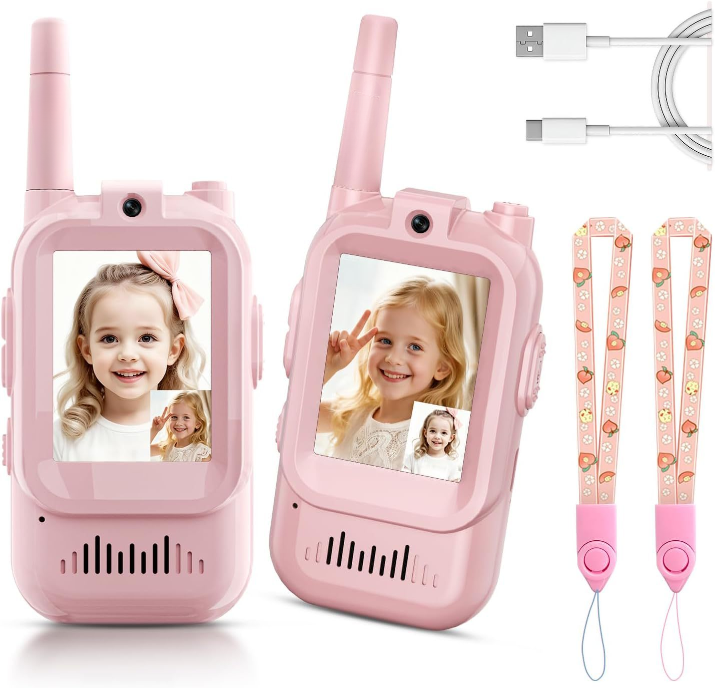 Walkie-talkie Für Kinder Mit Hd-kamera, Ohne Wlan, Für Kinder Von 3–8 Jahren, Roboter, Usb-c, 650 Mah Akku, Für Rollenspiele Im Freien