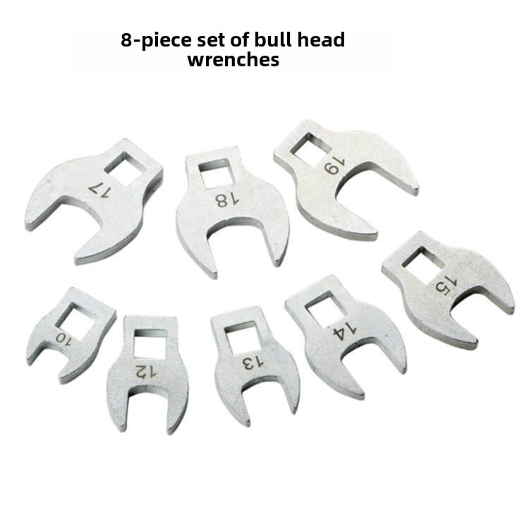 3/8-zoll-wechsel-verstellbarer Schnellratschenschlüssel, L-förmiger Maulschlüssel, Mehrzweckschlüssel (8-teiliges Bullenkopf-schlüsselset)