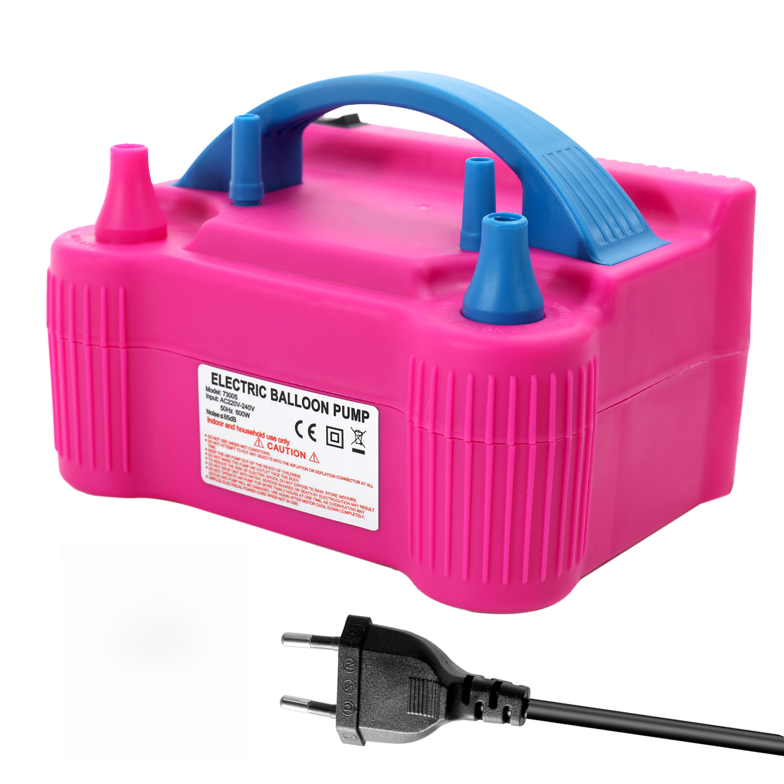 Elektrischer Ballonaufbläser (220–240 V), Hochleistungs-luftpumpe Mit 4 Verlängerungsdüsen, Doppeldüse, Tragbares Und Schnelles Aufblasgerät