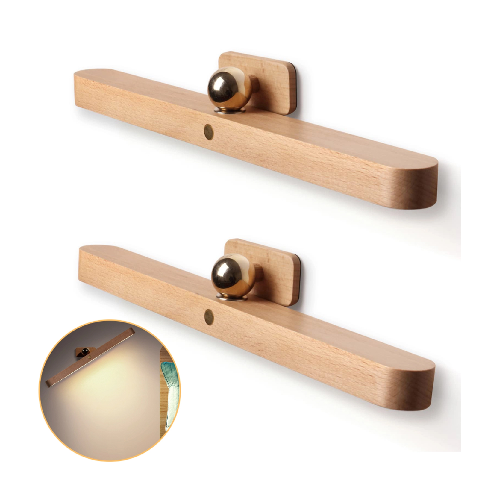 2-teilige Kabellose, Wiederaufladbare Led-lampe, Tragbares Touch-nachtlicht Für Make-up Und Flur