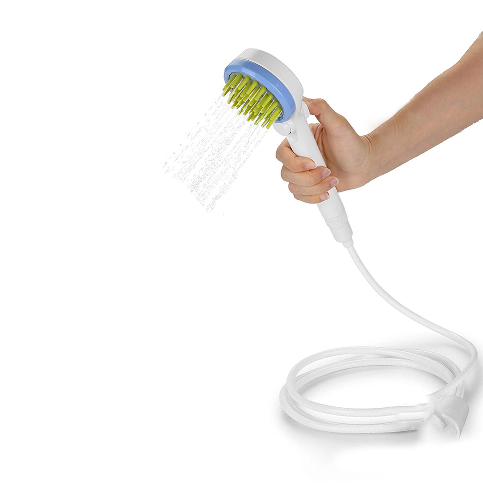 Hundedusche Mit Massagebürste Und Integrierter Pumpe, Ergonomischer Silikon-duschkopf (546 G), Badeset Mit 2 Schläuchen