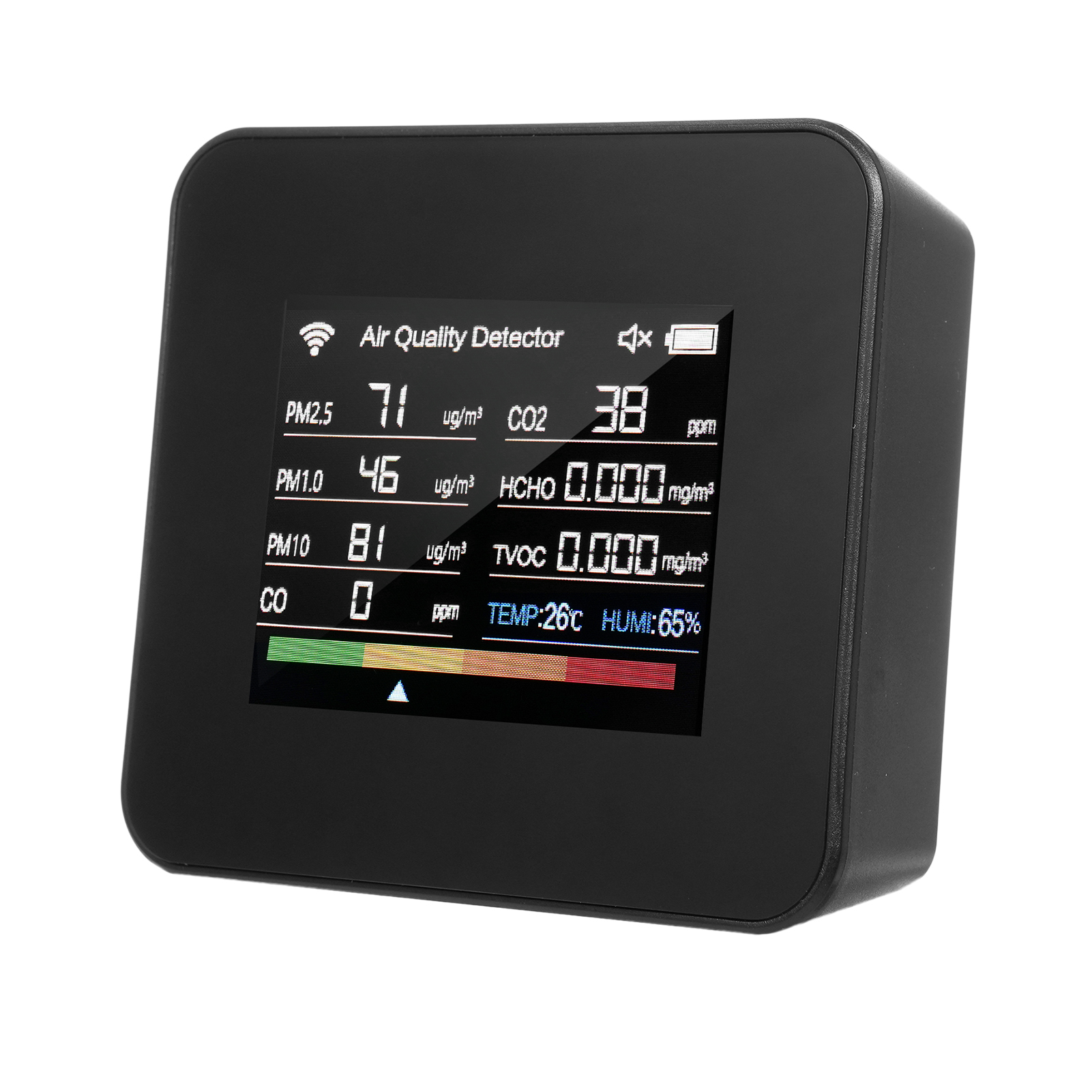 14-in-1-luftqualitätsmonitor Mit Co₂-, Tvoc-, Hcho-, Pm2,5- Und Pm10-detektor, Wlan Und 2,8-zoll-tft-bildschirm Für Schlafzimmer