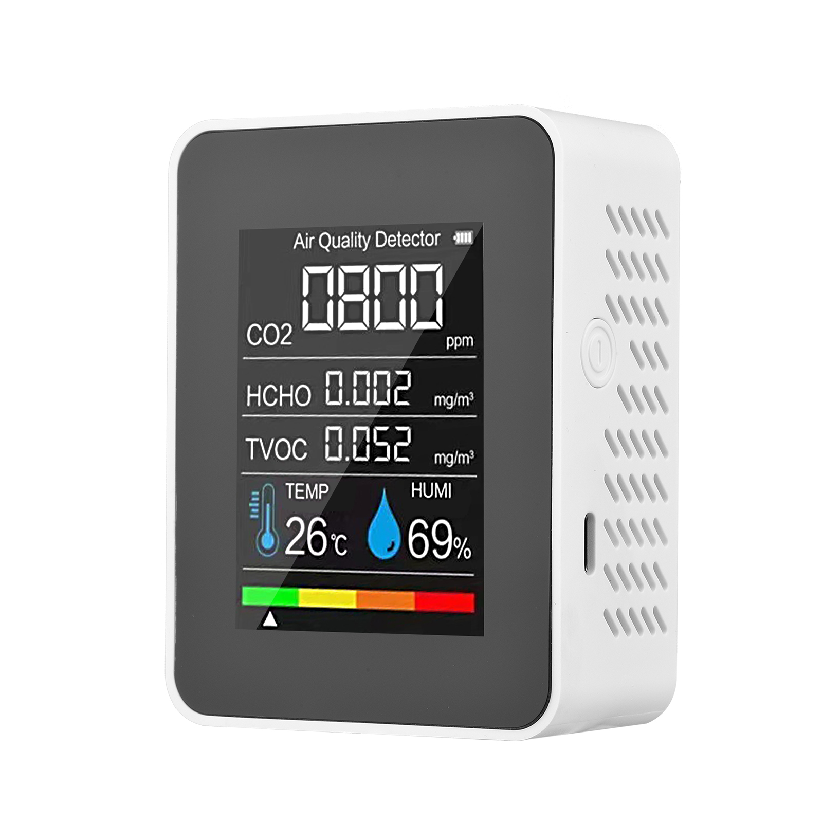 Raumluftqualitätsmonitor: Co₂, Formaldehyd, Hcho, Tvoc, Temperatur, Luftfeuchtigkeit, 5-in-1-detektor, Lcd-bildschirm, Ndir