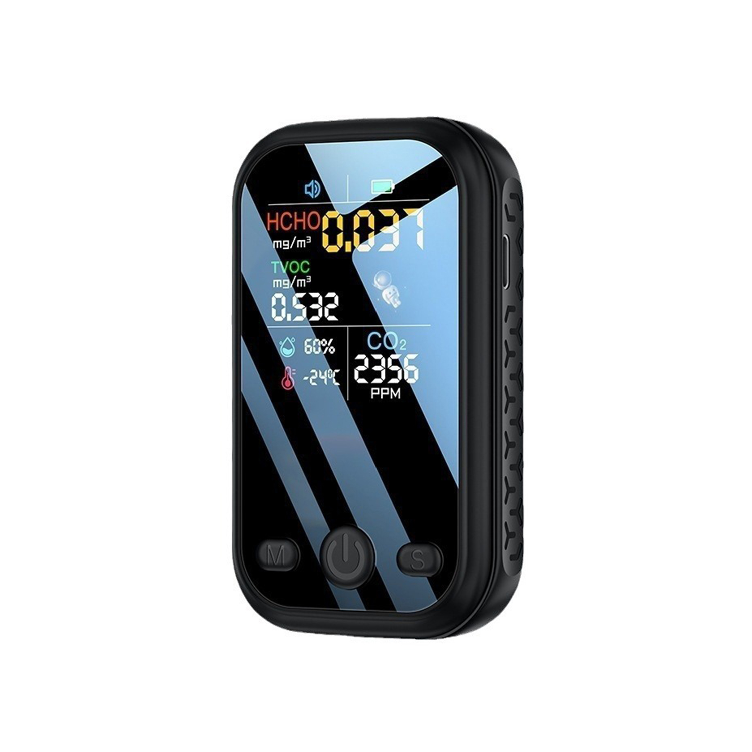 Tragbarer Co2-detektor (58 G) Mit Lcd-display, Alarm, Sensor Für Raumluftqualität, Temperatur Und Luftfeuchtigkeit – Für Zuhause, Büro Und Schule