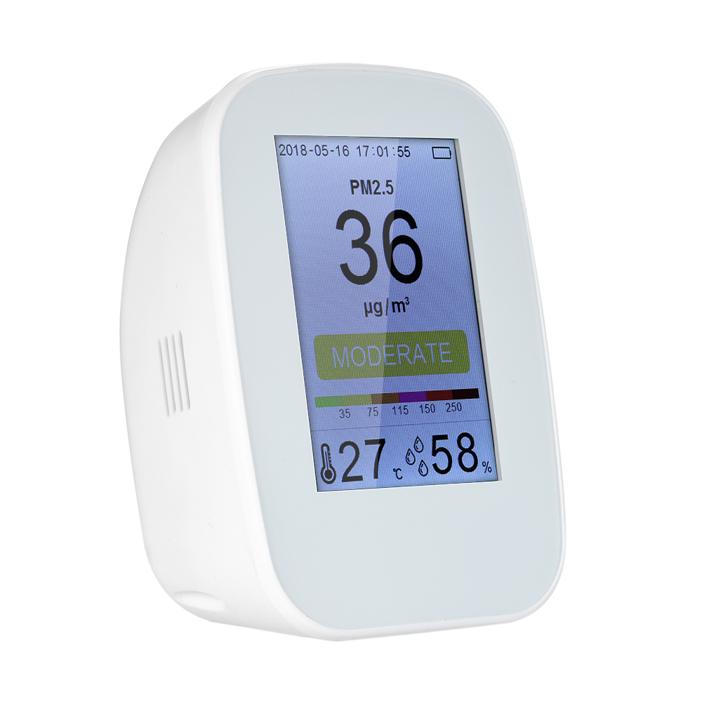 Pm2,5-raumluftqualitätsdetektor Mit 3,5-zoll-tft-bildschirm Und Tvoc-sensor (mg/m³) Für Das Schlafzimmer