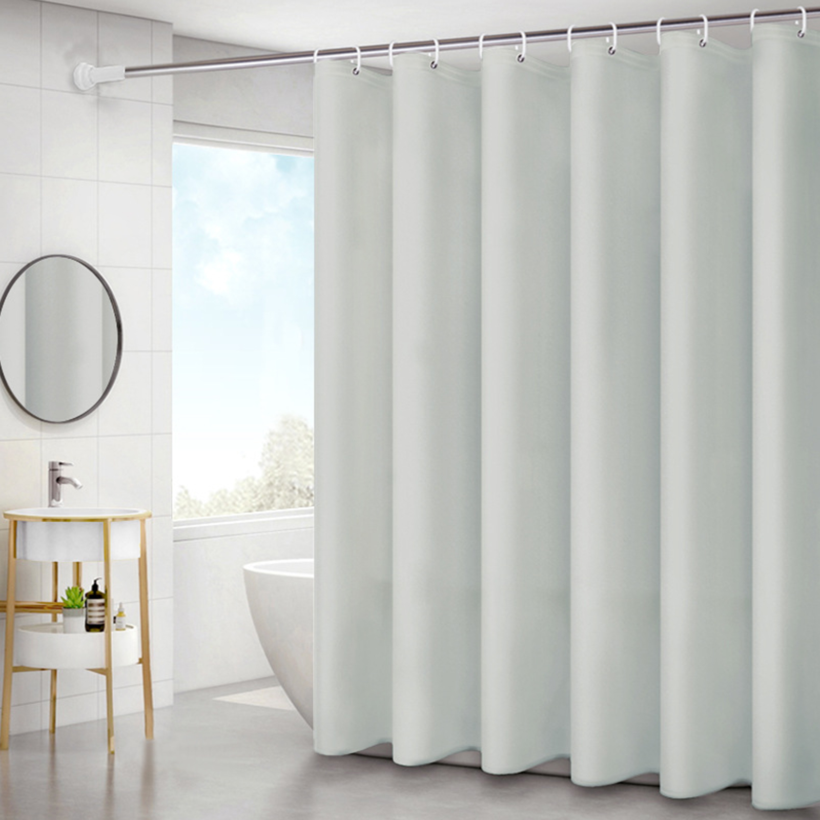 Wasserdichter Duschvorhang 180x180 Cm Aus Peva Mit Schnellverschluss Und Rostfreien Ösen Für Badewanne Und Badezimmer