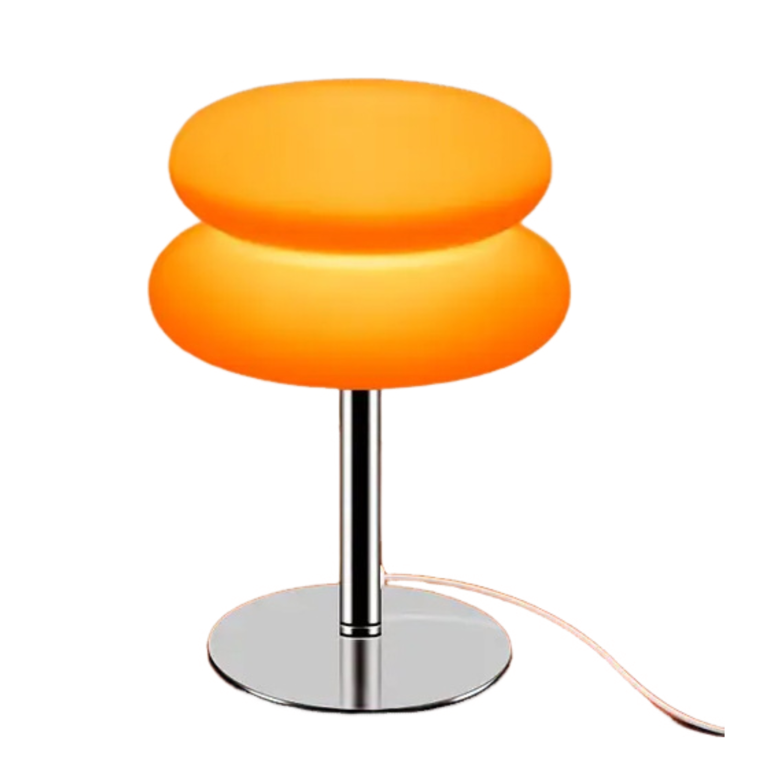 Burger-schreibtischlampe Aus Cremefarbenem Acryl, 3 Farbtöne – Warmes Licht, Usb-anschluss Fürs Büro