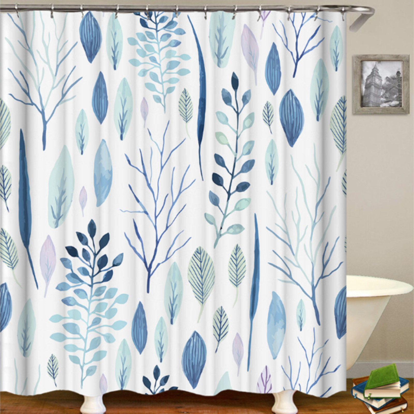Wasserdichter Blauer Duschvorhang 180x180 Cm – Schimmelresistent, Wasserabweisend, Für Badewanne, Moderne Badezimmertrennwand