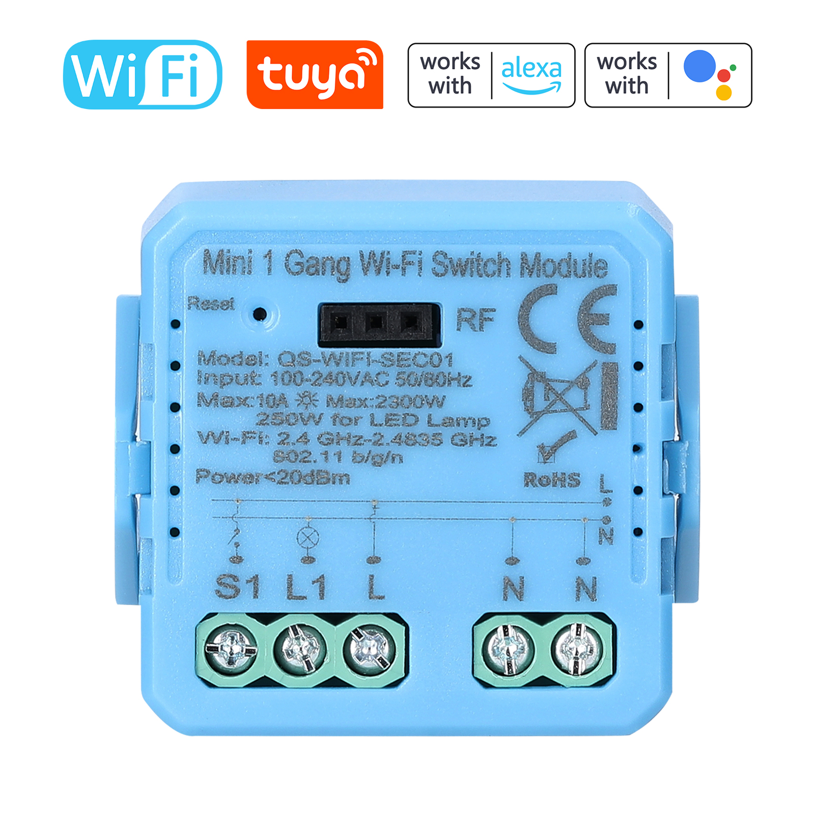 Tuya Wifi 1-tasten-drucktastermodul Für Haushaltsgeräte, Mobile App Und Google Home