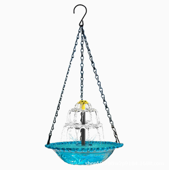 Solarbetriebener Vogelbadbrunnen Mit Wasserfall, Autark Und Kabellos, Mit Integriertem Panel Für Gartenteiche.