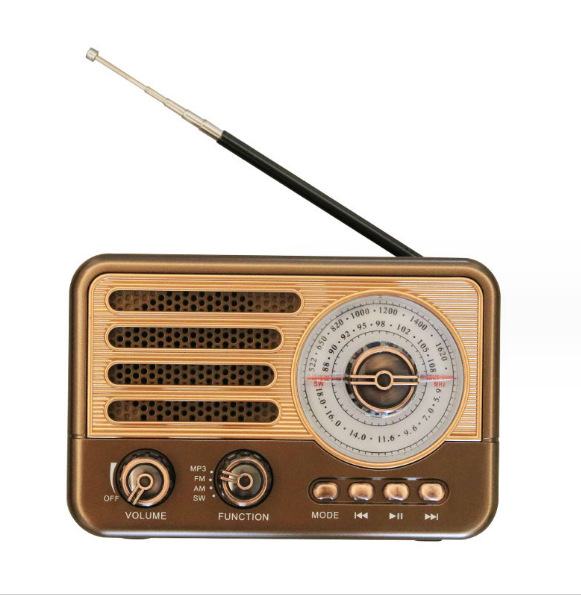 Multiband-bluetooth-radio, Tragbare Retro-beleuchtung Im Nostalgischen Stil, Braune Mp3-stereokarte