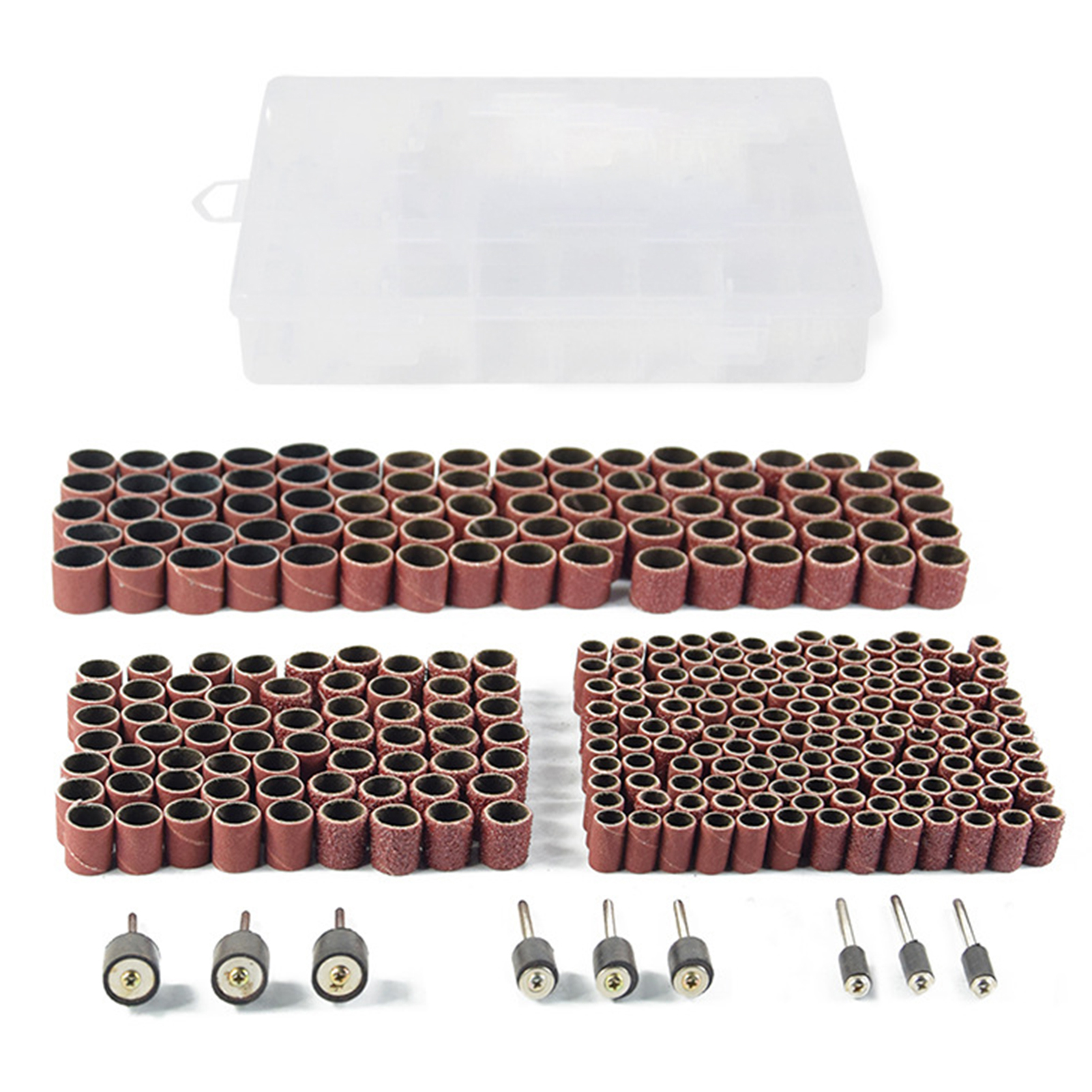 338-teiliges Zubehörset Für Rotationsschleifer, 3 Schleiftrommelgrößen, Präzisions-schleifbänder Aus Aluminiumoxid
