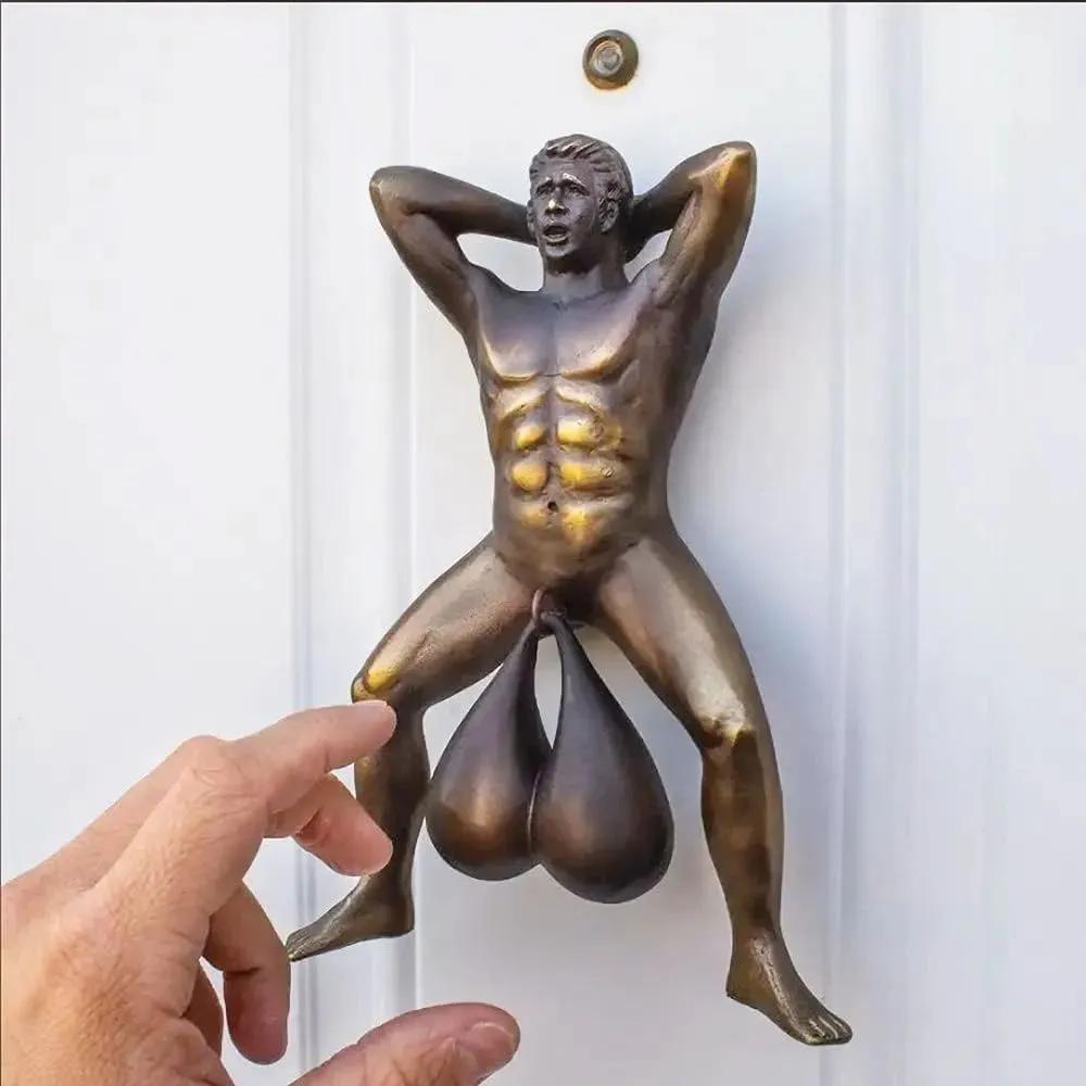 Türklopfer Aus Bronzeharz, 15,5 Cm, Humorvolle Figur, Geschenk Für Schulabgänger Oder Kollegen