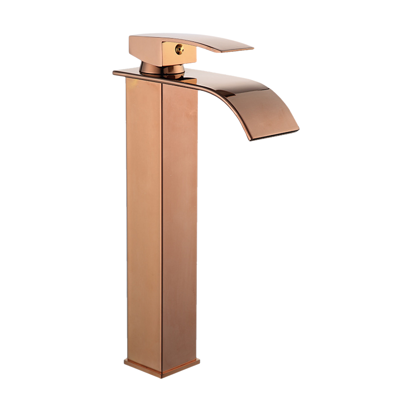 Waschbeckenarmatur Aus Massivem Messing Mit Wasserfallauslauf, Einhebelmischer, Geräuscharmer Und Spritzfreier Wasserfallauslauf Für Das Badezimmer