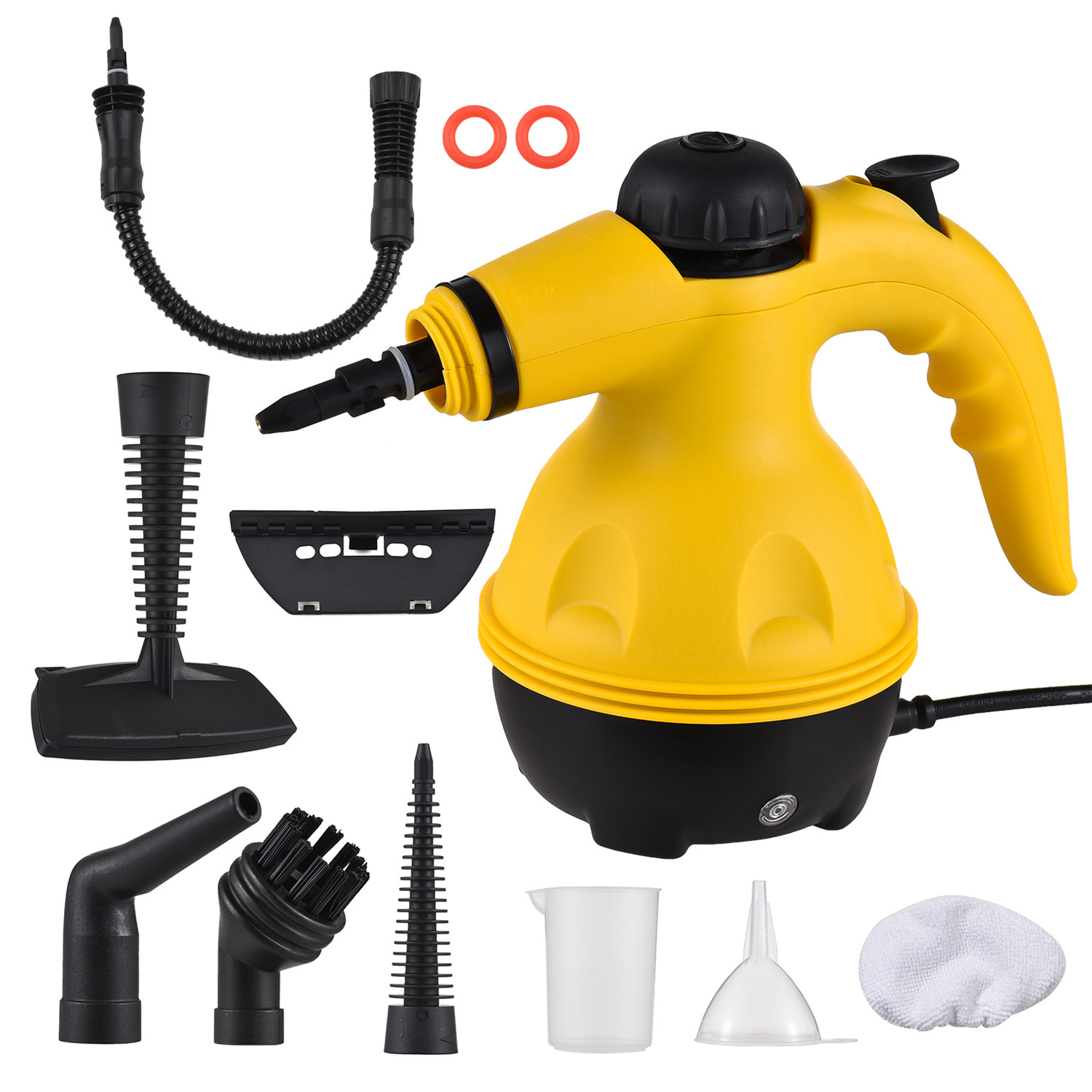 1050-w-handdampfreiniger, 350 Ml Tankvolumen, Tragbar, 3 Bar Druckentlastung, Verbrühungsschutz, 10 Küchenzubehörteile