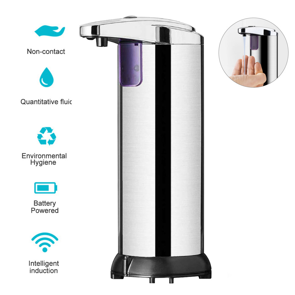 Automatischer Seifenspender Mit Berührungsloser Edelstahl-seifenkammer Und Infrarot-bewegungssensor, Wasserdichtem Sockel Und Schalter