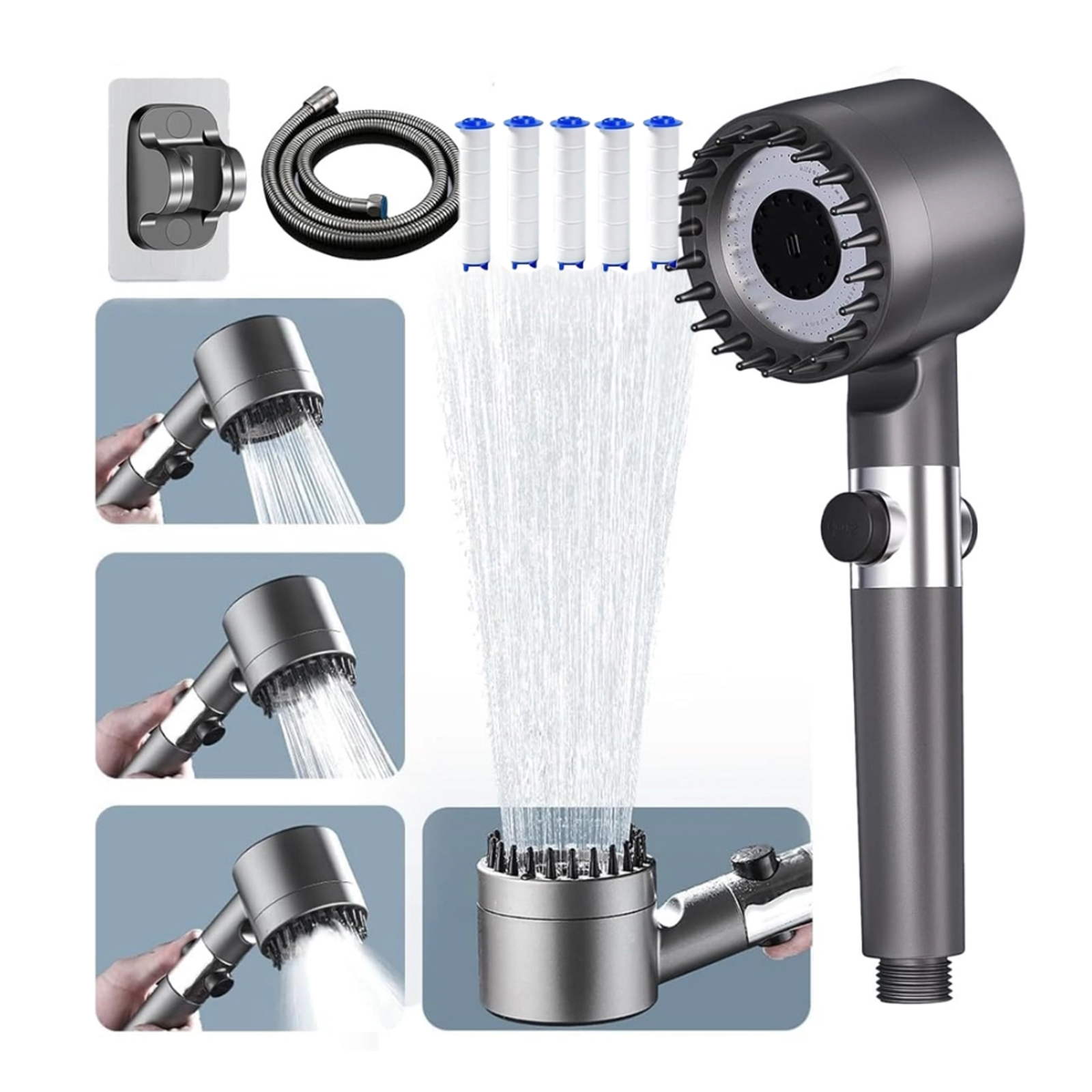 Hochdruck-filter-handbrause Mit Durchflussverstärkungsdüsen, Langlebige Antikalk-konstruktion
