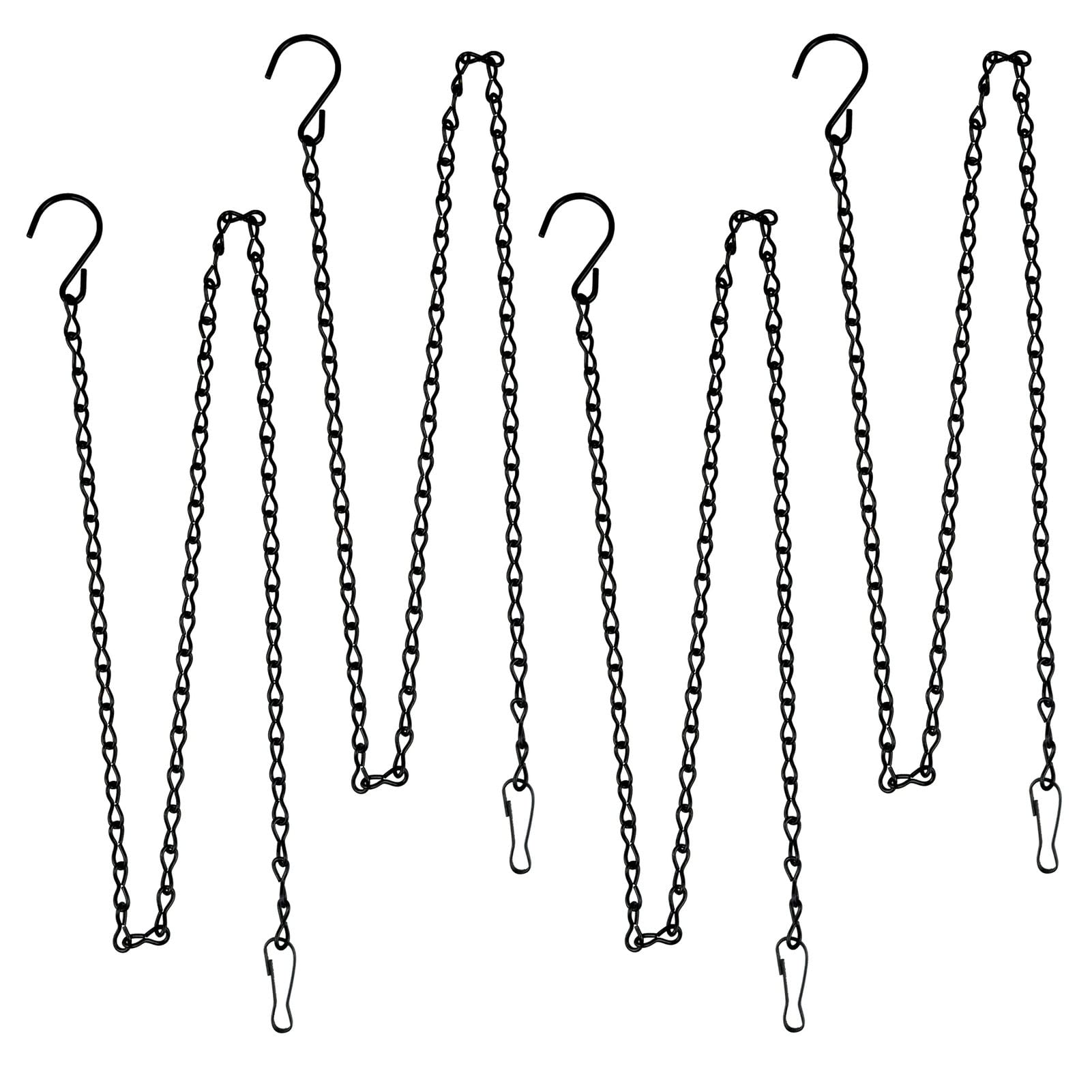 Set Mit 5 Silbernen 24 Cm Hängehalterungen Mit Kette Für Pflanzen, Laternen Und Dekorationen