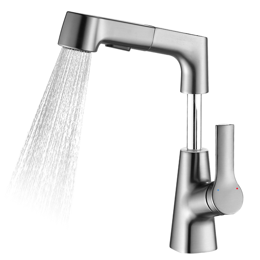 2-teiliges Set Drehbarer Küchenarmaturen, Höhenverstellbar, 2 Wasserauslassmodi