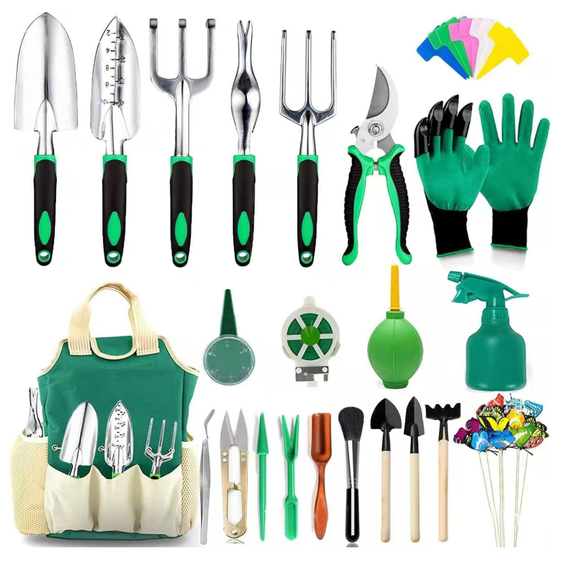 Set Mit 23 Gartengeräten, Sprühgerät, Schneide-, Pflanz- Und Unkrautbekämpfungszubehör