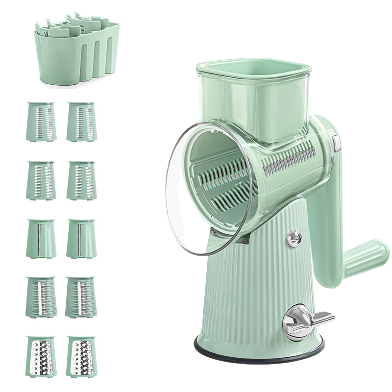 Multifunktionale, Handbetriebene Gemüsereibe, Walzentyp, Für Kartoffeln Und Gurken, Grünes Küchenutensil