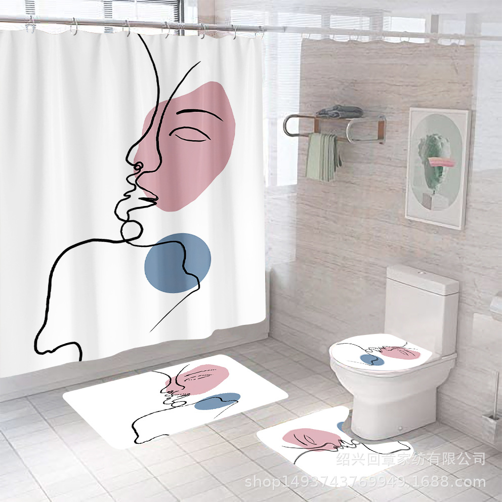 Wasserdichter Duschvorhang 180x180cm, Schimmelresistent, Hd-blumendruck Für Badezimmer