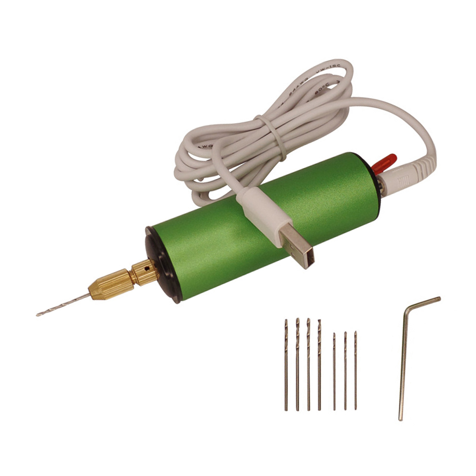 Verstellbarer Mini-elektrobohrer 0,8–1,2 Mm, 8 Stück Für Schmuckherstellung, Aluminium, Holz-schlüsselanhänger, Harzformen, Grün