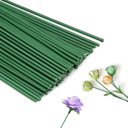 Blumendrahtstiele, 2 Mm Grüner Blumendraht, 100 Stück, 40 Cm Grüner Floristikstumpf Für Künstliche Blumen, Sträuße, Kränze Und Blumen.