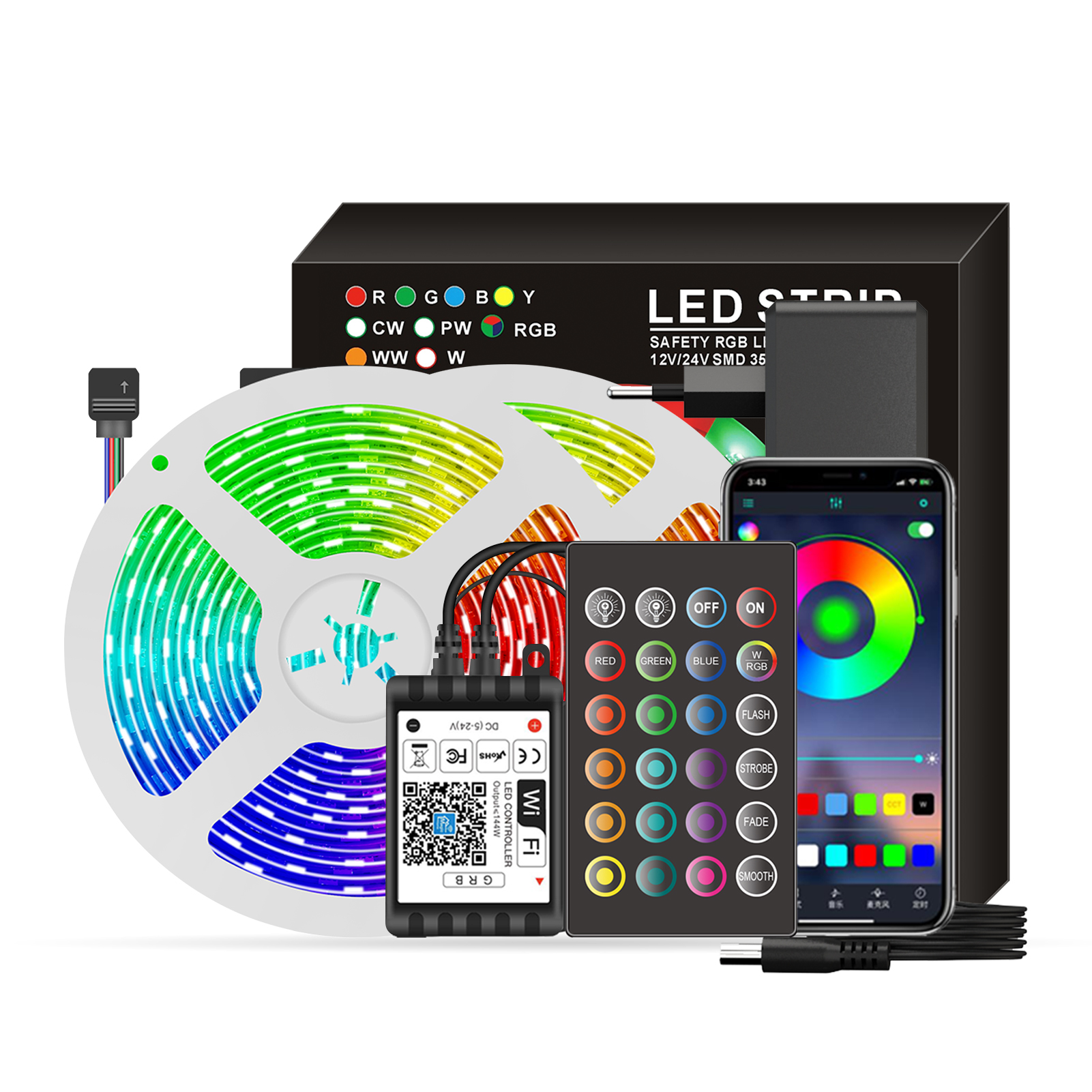 20 M Langer, Wlan-fähiger Rgb-led-streifen Mit 5050 Wechselnden Farben, Sprachsteuerung Und App-steuerung – Ideal Für Weihnachten Und Partys.