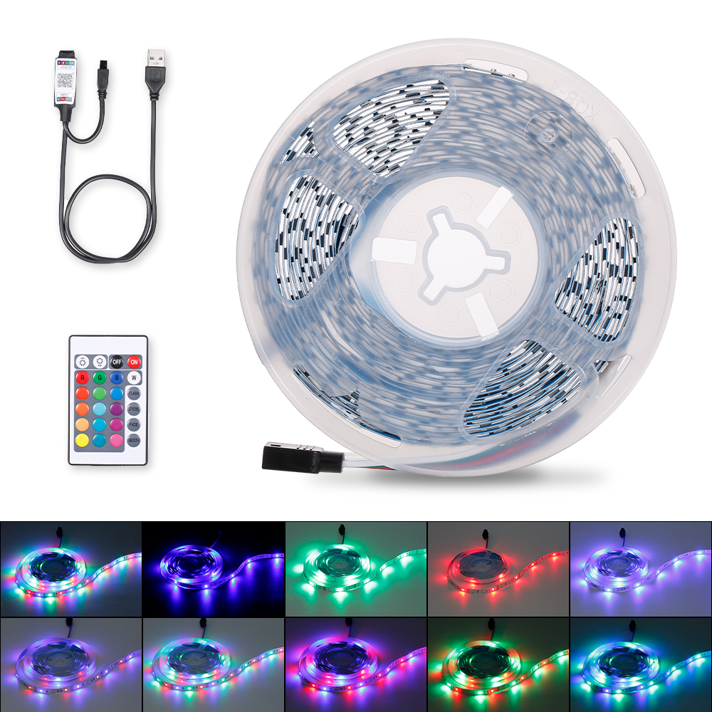 5v Usb Rgb Led-streifen Mit Fernbedienung, 60 Leds Pro Meter Für Fernseher, Pc, Schlafzimmer, Küche