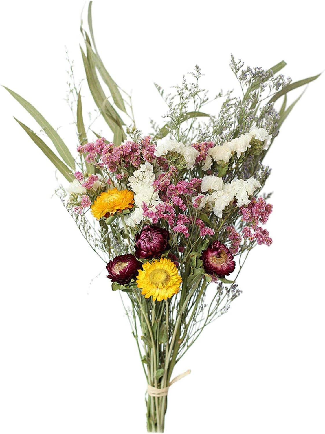 Trockenblumenstrauß Mit Eukalyptus Und Rosen – Natürliche Dekoration Im Nordischen Stil Für Wohnzimmer Oder Regal