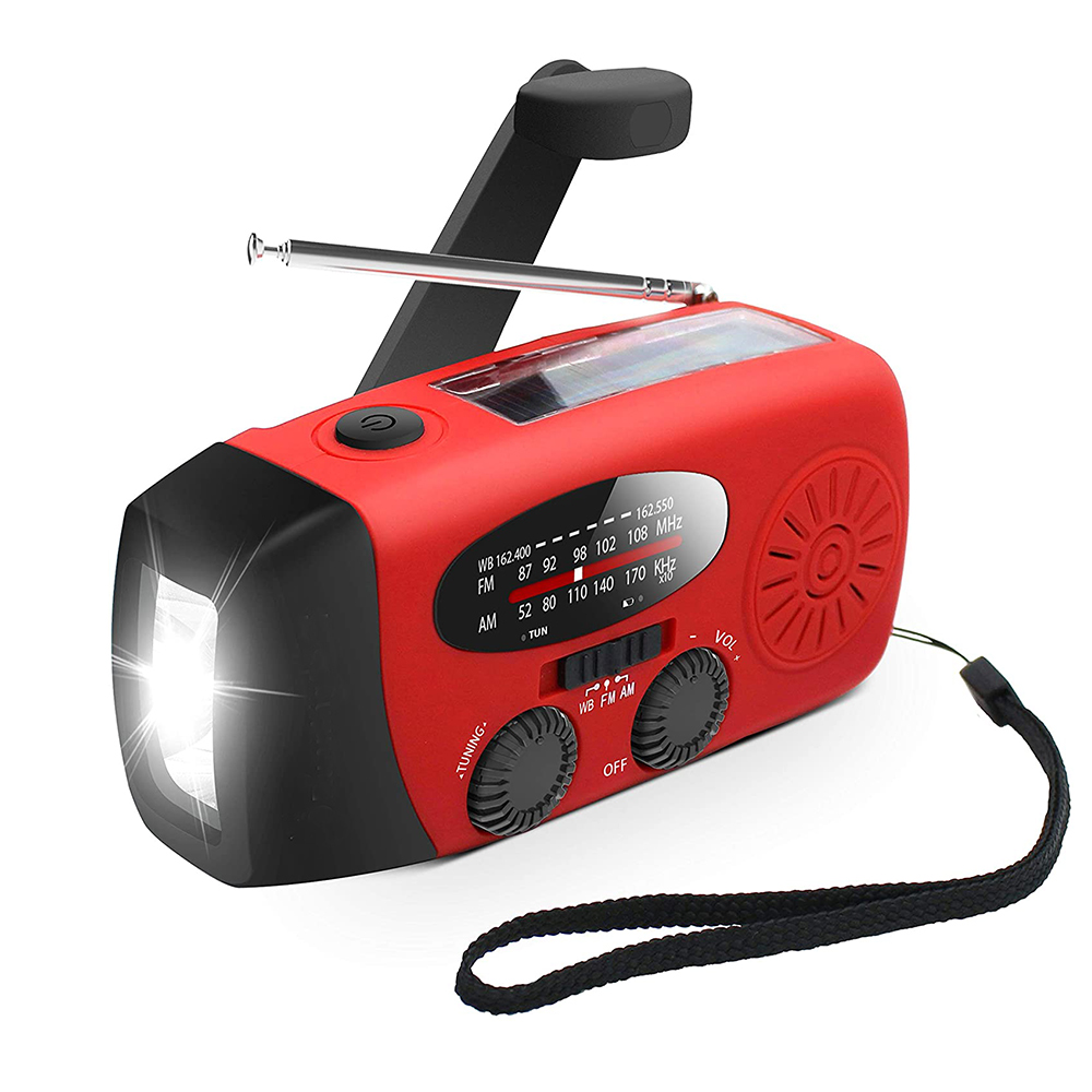 Tragbares Solar-kurbelradio Mit Led-licht, Noaa Am/fm-empfang Für Camping Bei Hurrikanen, 2000-mah-powerbank